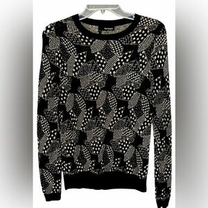 The Kooples Womens XS Sweater Gold Black Embellish Viscose NWOT Elegant Designer